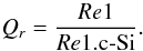 \begin{equation} Q_{r}=\frac{Re1}{Re1.\text{c-Si}}. \end{equation}